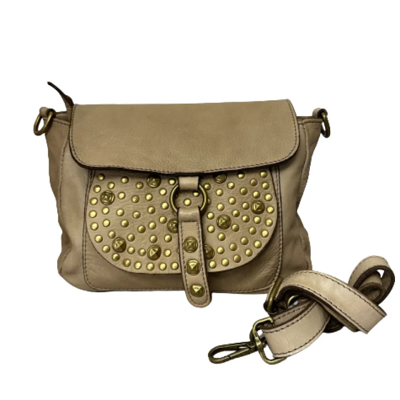 Handmade Bag In Washed Leather With Shoulder Strap