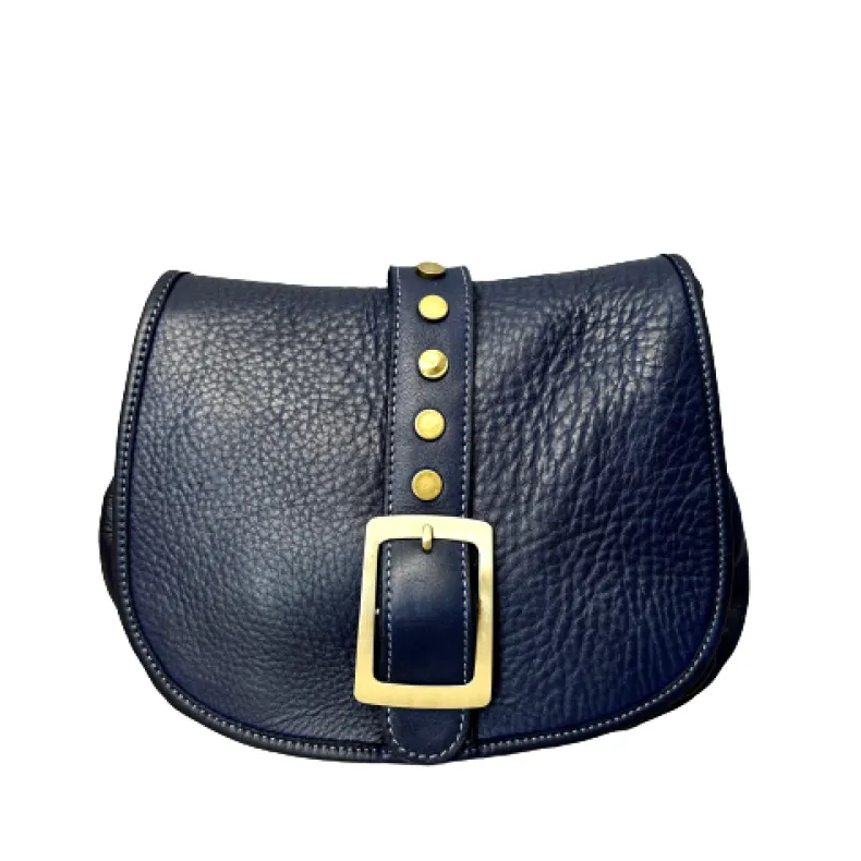 Handmade Bag In Washed Leather With Buckle