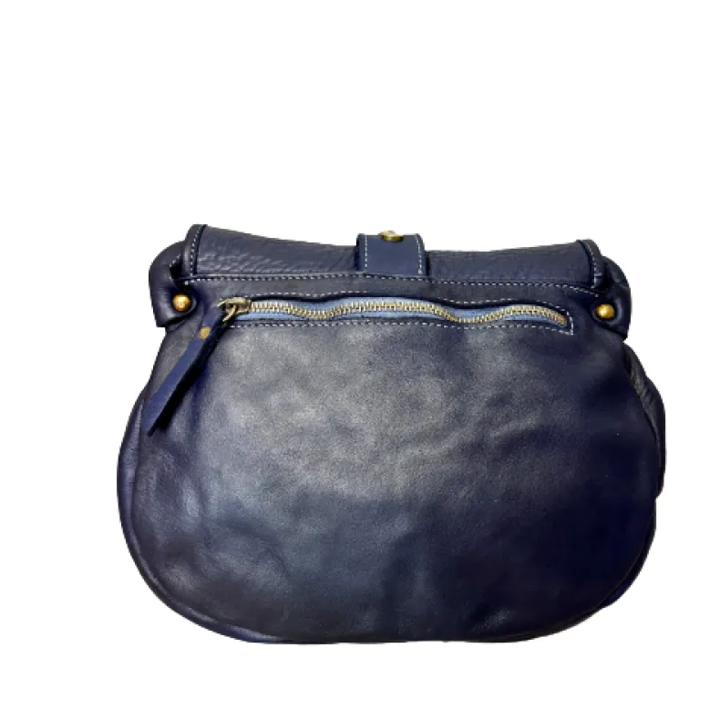 Handmade Bag In Washed Leather With Buckle