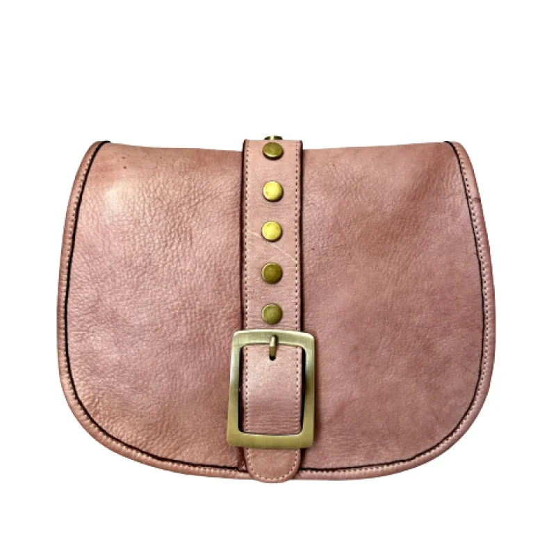 Handmade Bag In Washed Leather With Buckle