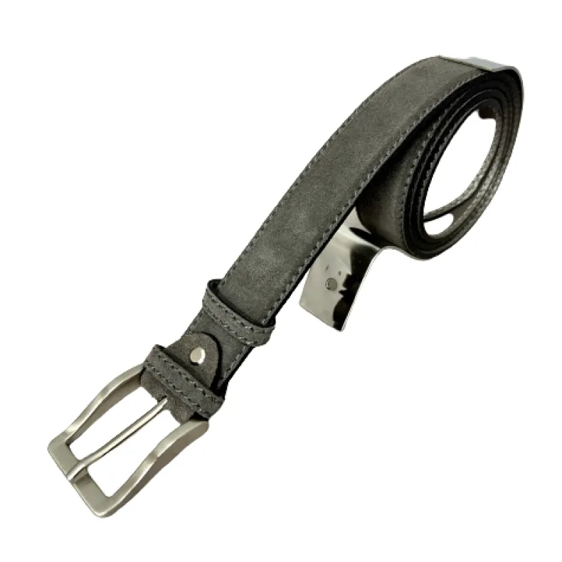 Handmade Belt In Gray Nubuck C2