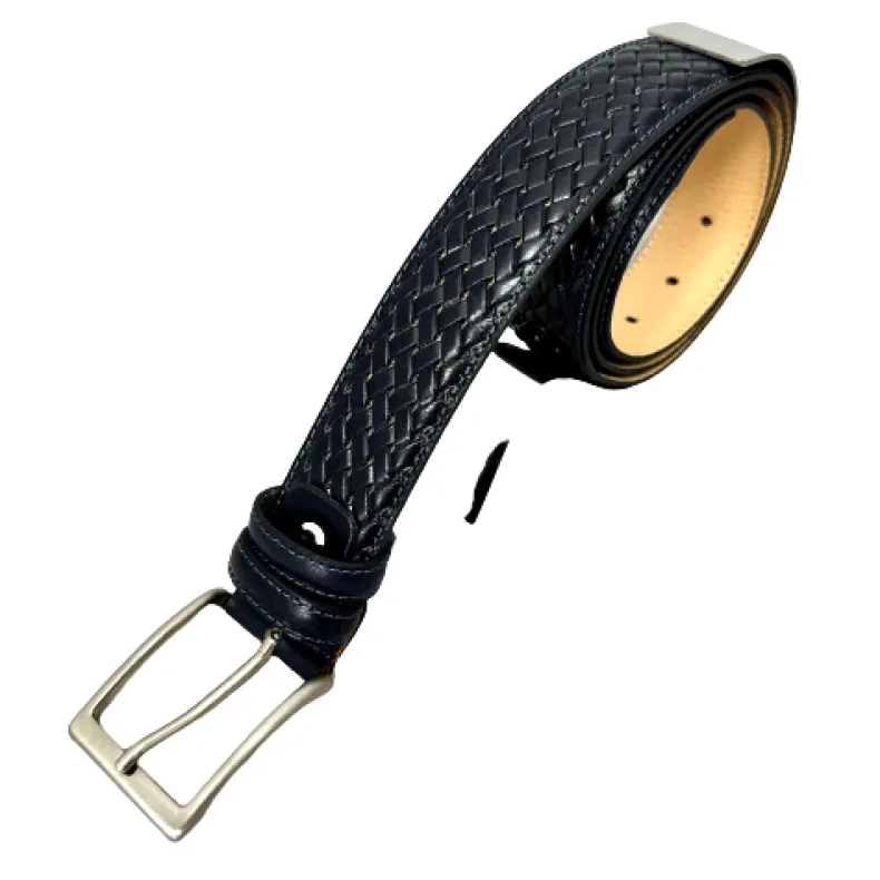 Handmade Belt In Woven Effect Leather 6482