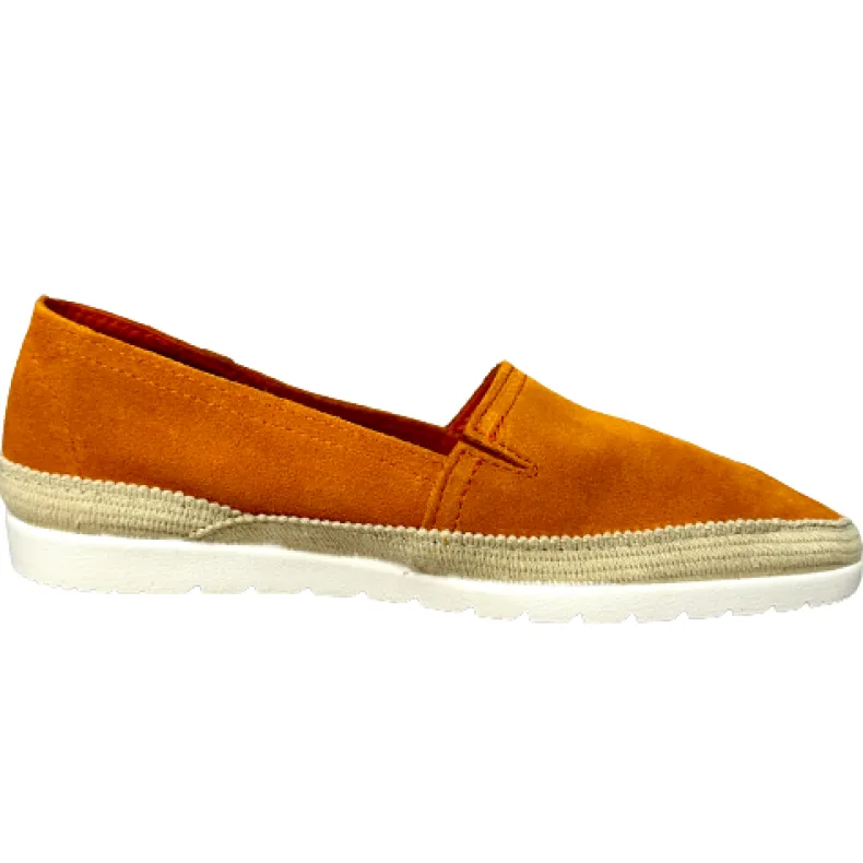 Handmade Espadrilles In Orange Verbenas Suede