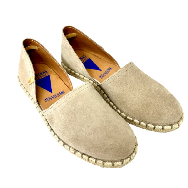 Handmade Espadrilles In Taupe Verbenas Suede