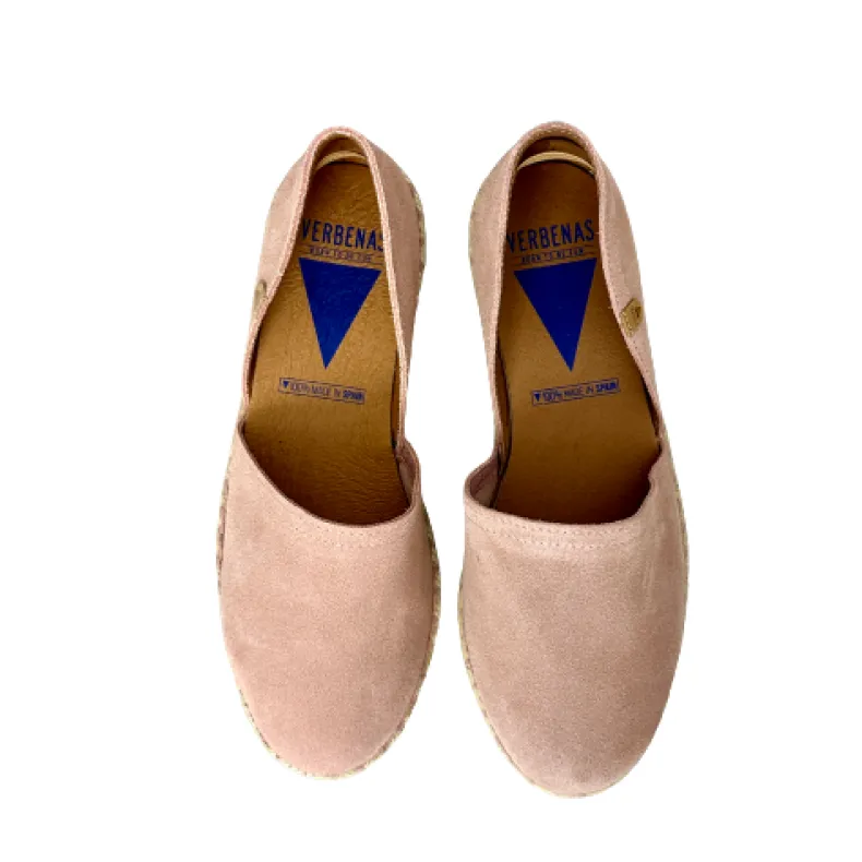 Handmade Espadrilles In Pink Verbenas Suede