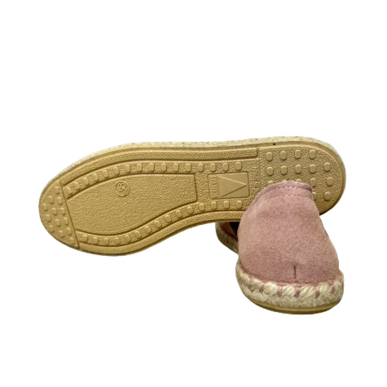 Handmade Espadrilles In Pink Verbenas Suede