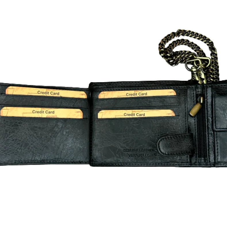 Handmade Greased Wallet With Two Buttons