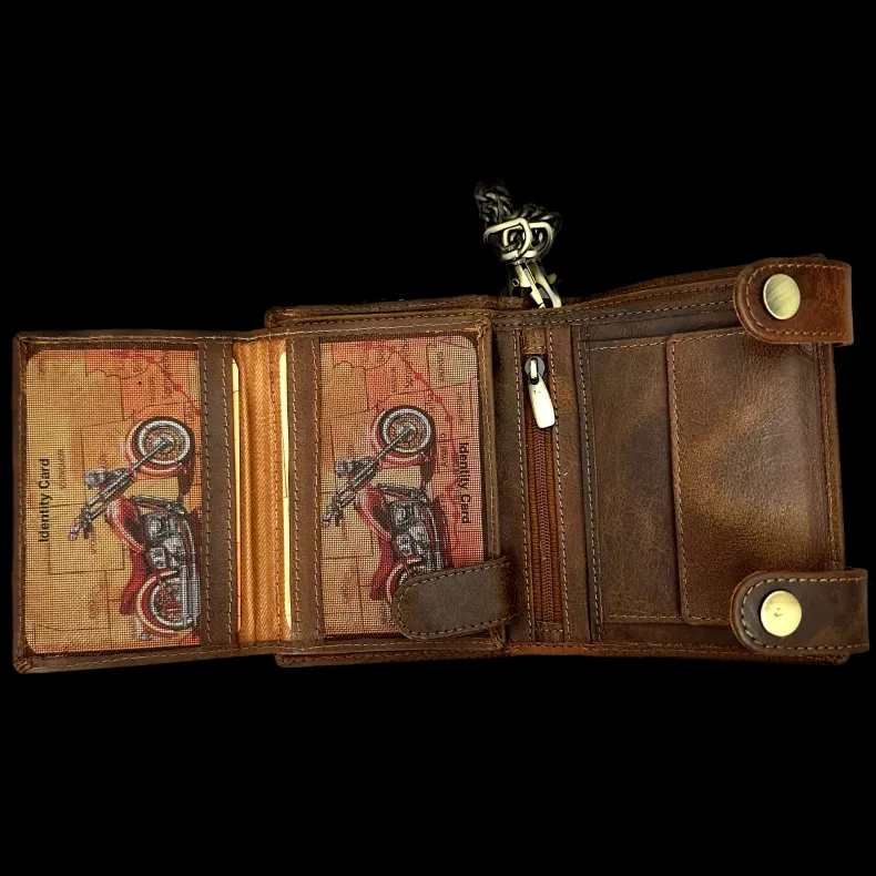 Handmade Greased Wallet With Chain