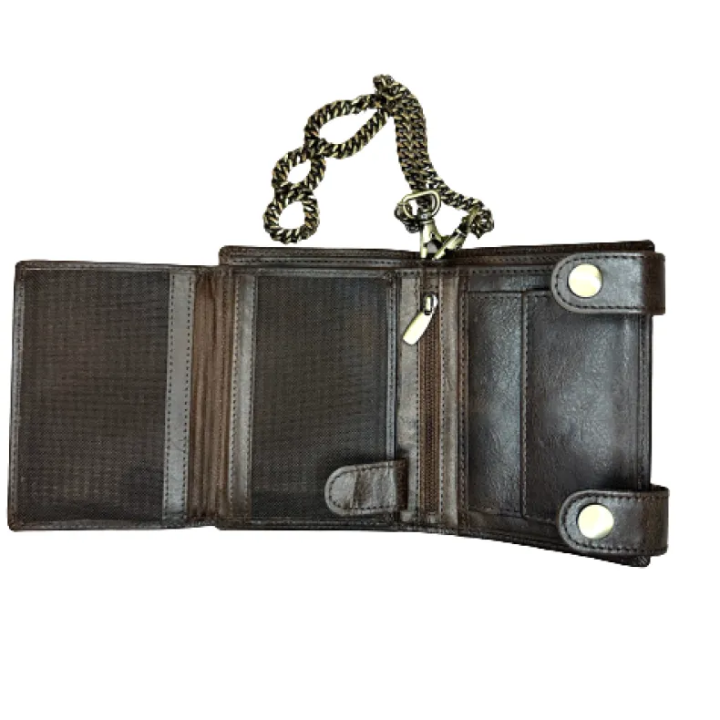Handmade Greased Wallet With Chain