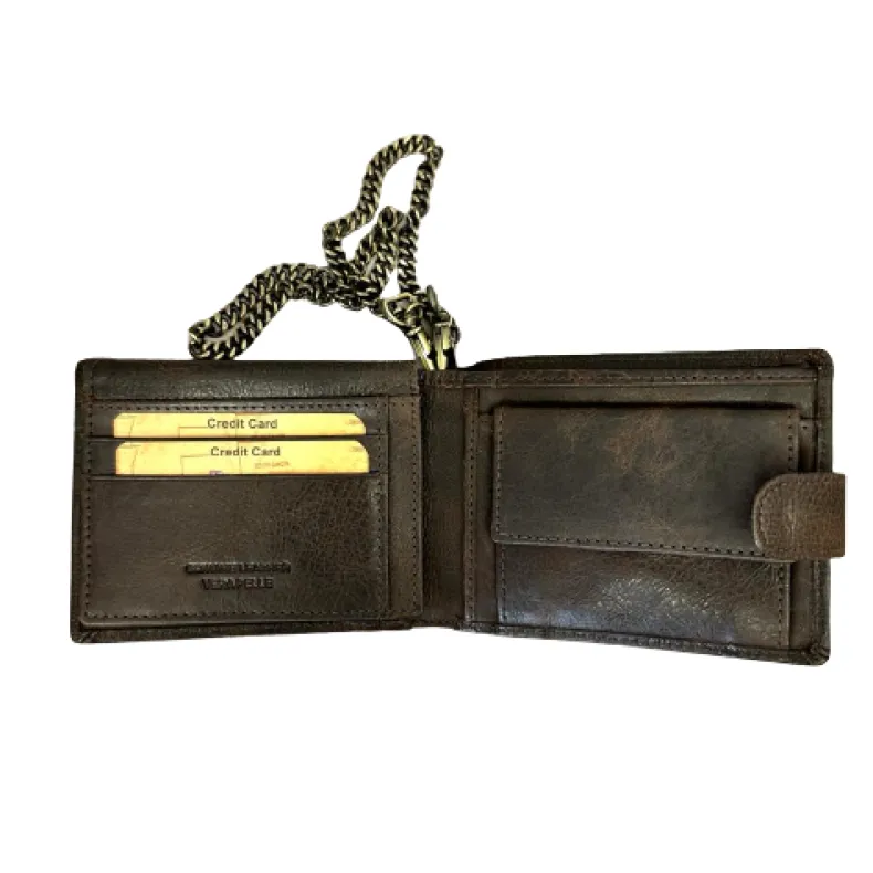 Handmade Greased Wallet With A Button