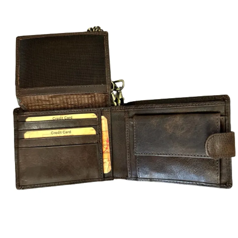 Handmade Greased Wallet With A Button