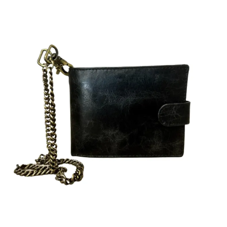 Handmade Greased Wallet With A Button