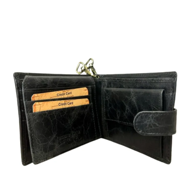 Handmade Greased Wallet With A Button