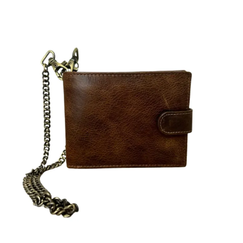 Handmade Greased Wallet With A Button