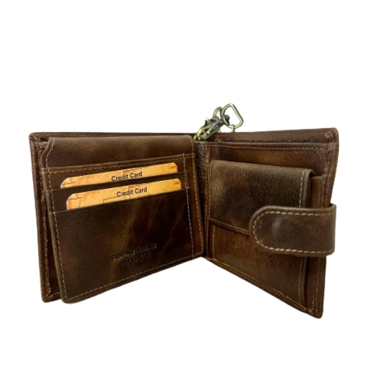 Handmade Greased Wallet With A Button