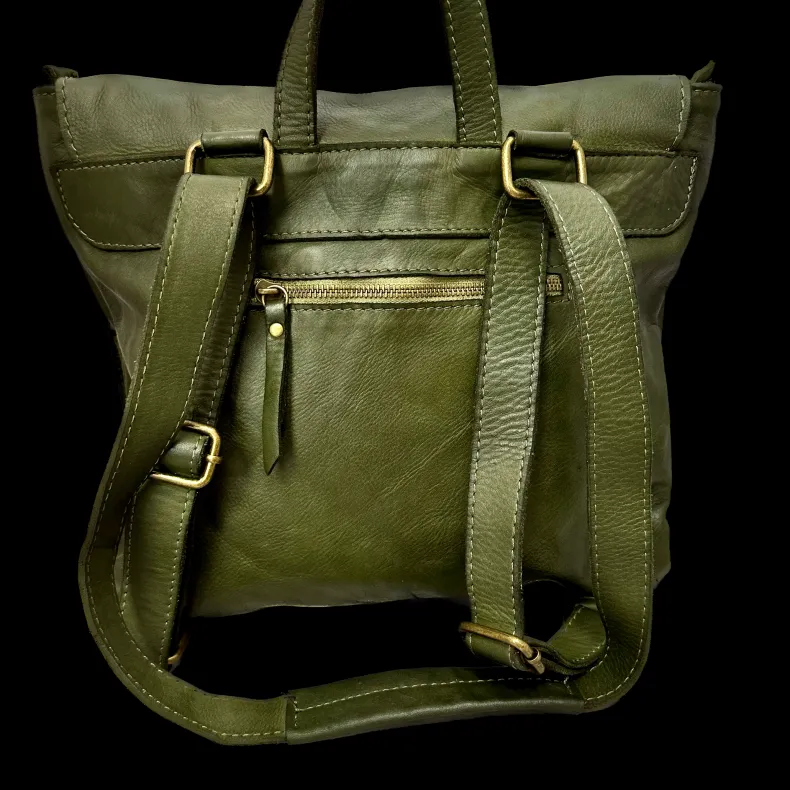 Handmade Leather Backpack With Pockets