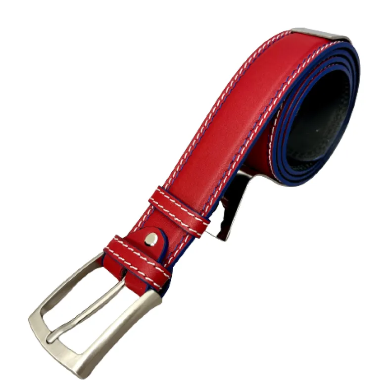 Handmade Leather Belt With Contrast Stitching B42