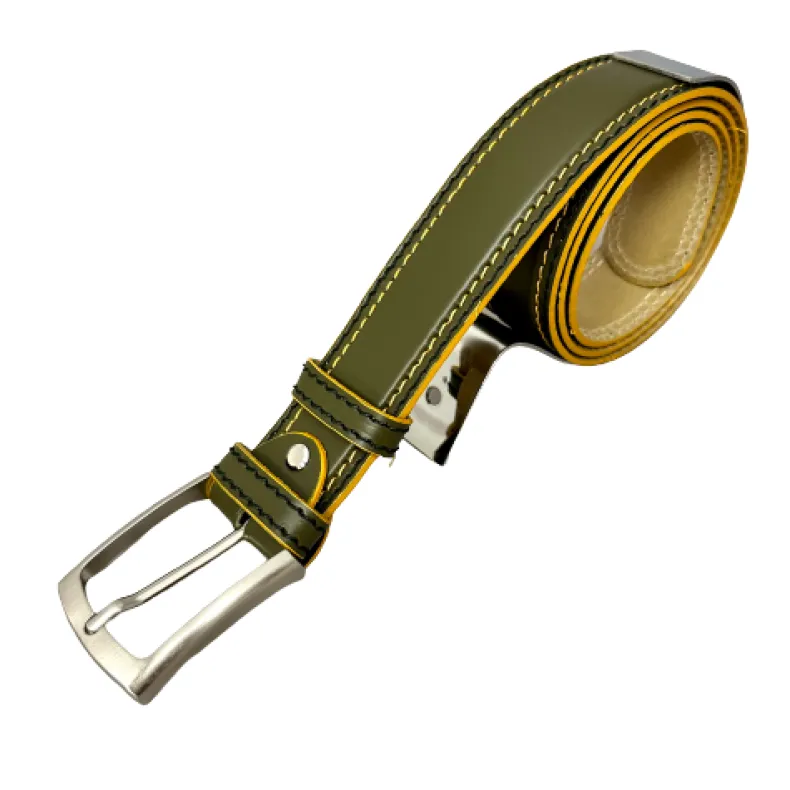 Handmade Leather Belt With Contrast Stitching B42