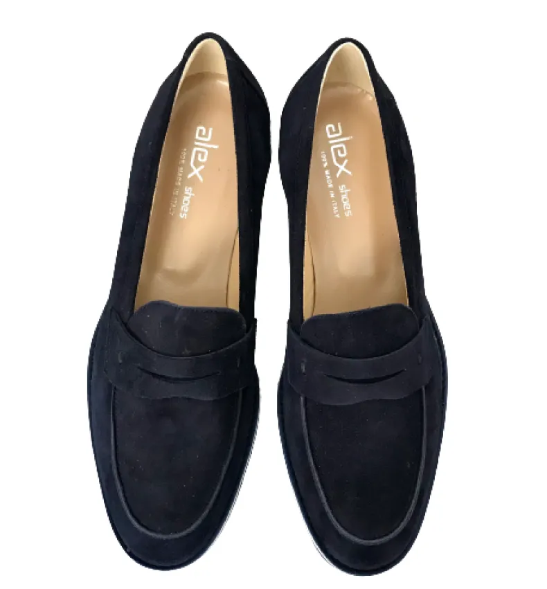 Handmade Moccasin In Blue Suede