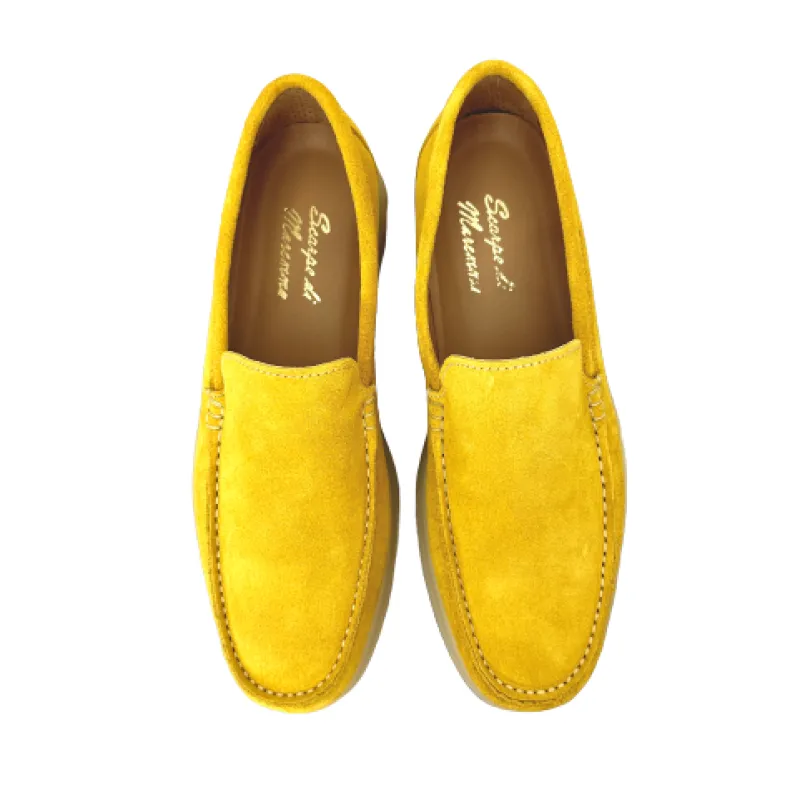 Handmade Moccasin In Ocher Nubuck