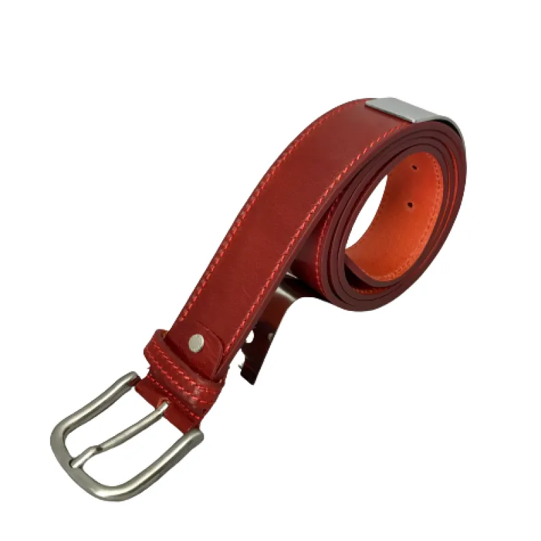 Handmade Red Suede Belt 4002-40