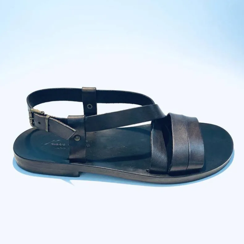 Handmade Sandal In Black Leather