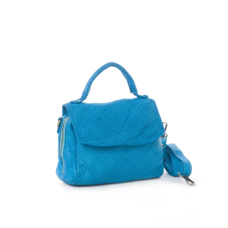 Handmade Shoulder Bag In Woven Leather BIG