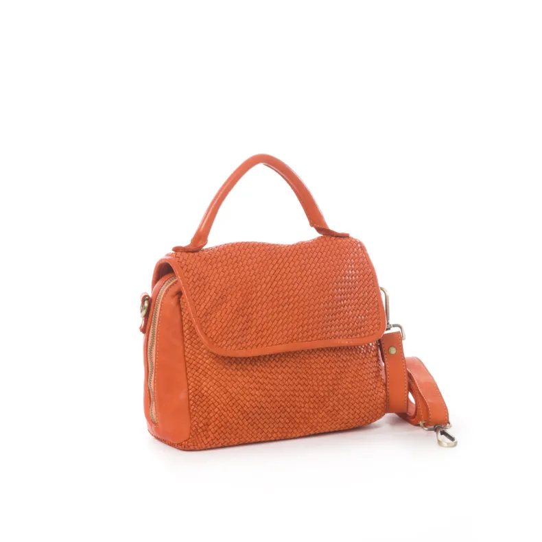 Handmade Shoulder Bag In Woven Leather BIG