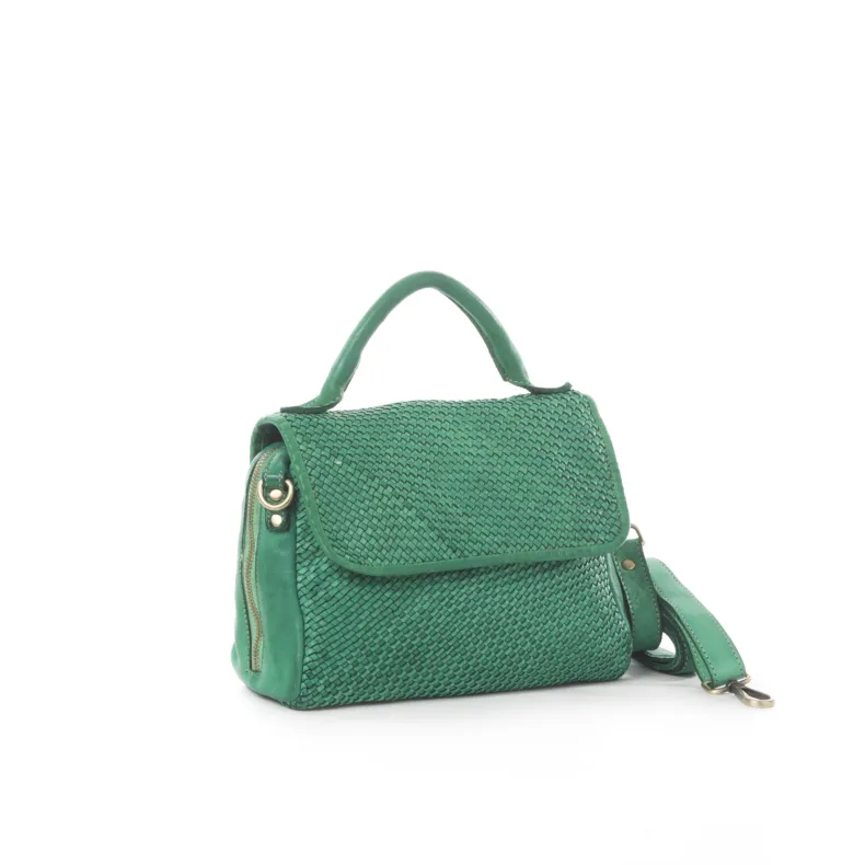 Handmade Shoulder Bag In Woven Leather BIG