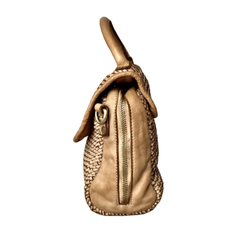 Handmade Shoulder Bag In Woven Leather BIG