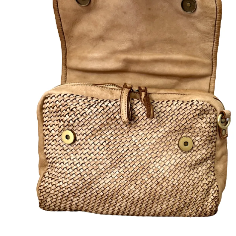 Handmade Shoulder Bag In Woven Leather BIG