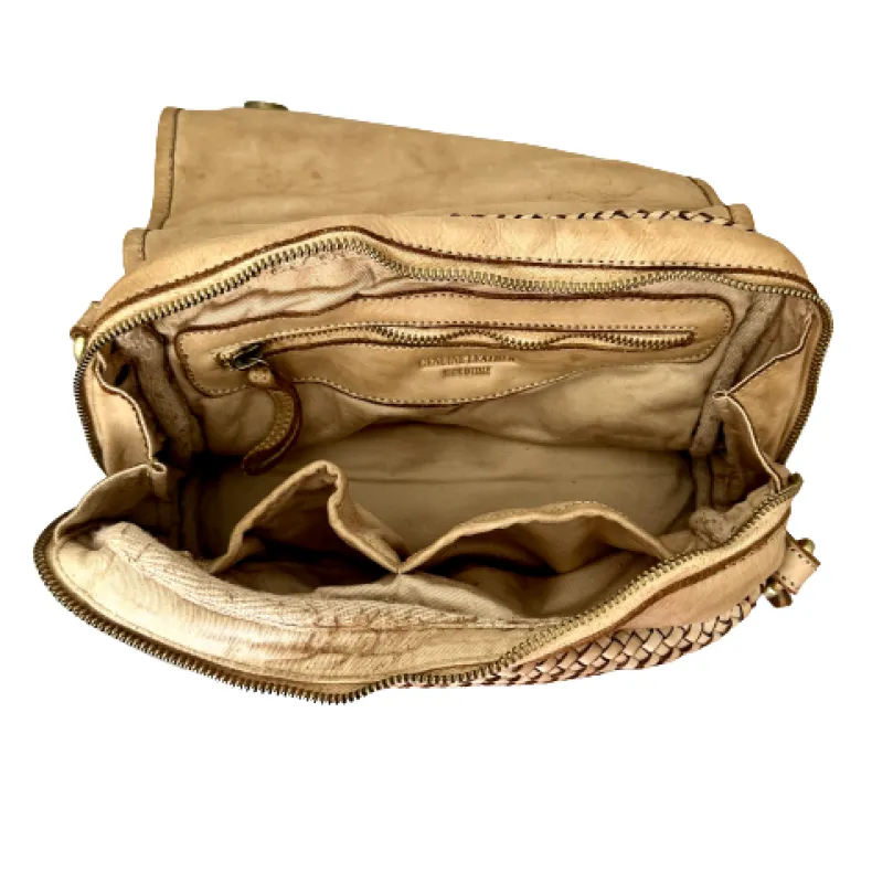 Handmade Shoulder Bag In Woven Leather BIG