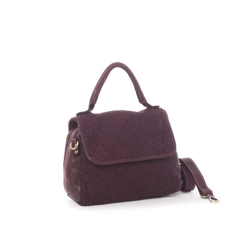 Handmade Shoulder Bag In Woven Leather BIG