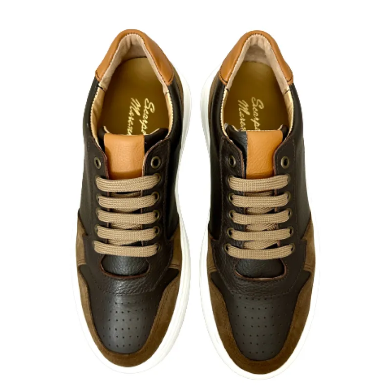 Handmade Sneaker In Brown Leather