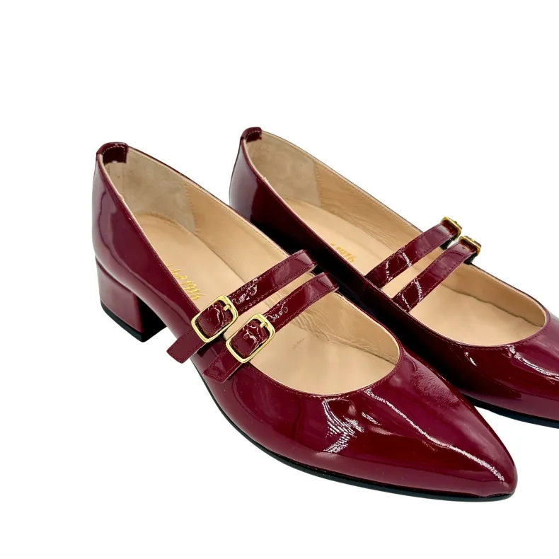Jane Burgundy – Pumps With Laces