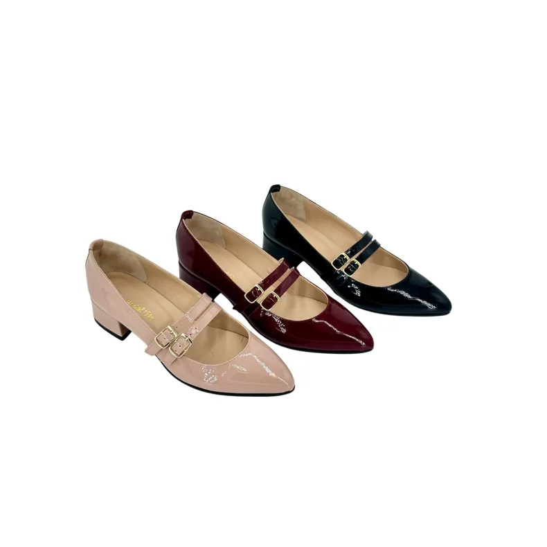 Jane Burgundy – Pumps With Laces