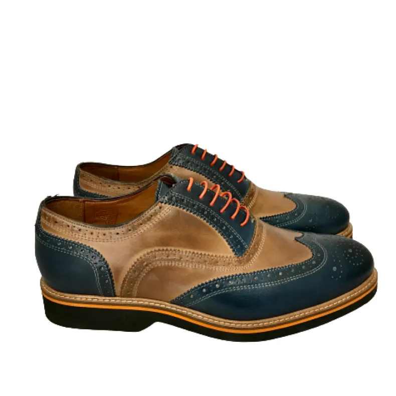 Lace-up In Blue Leather And Hide Mod.O