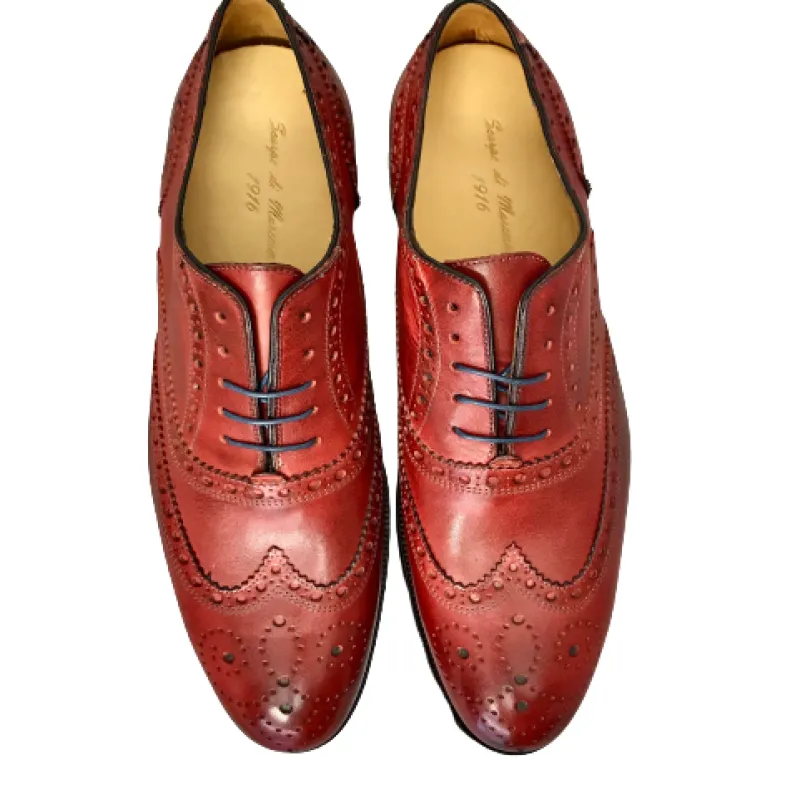 Lace-up In Leather With Red Leather Bottom