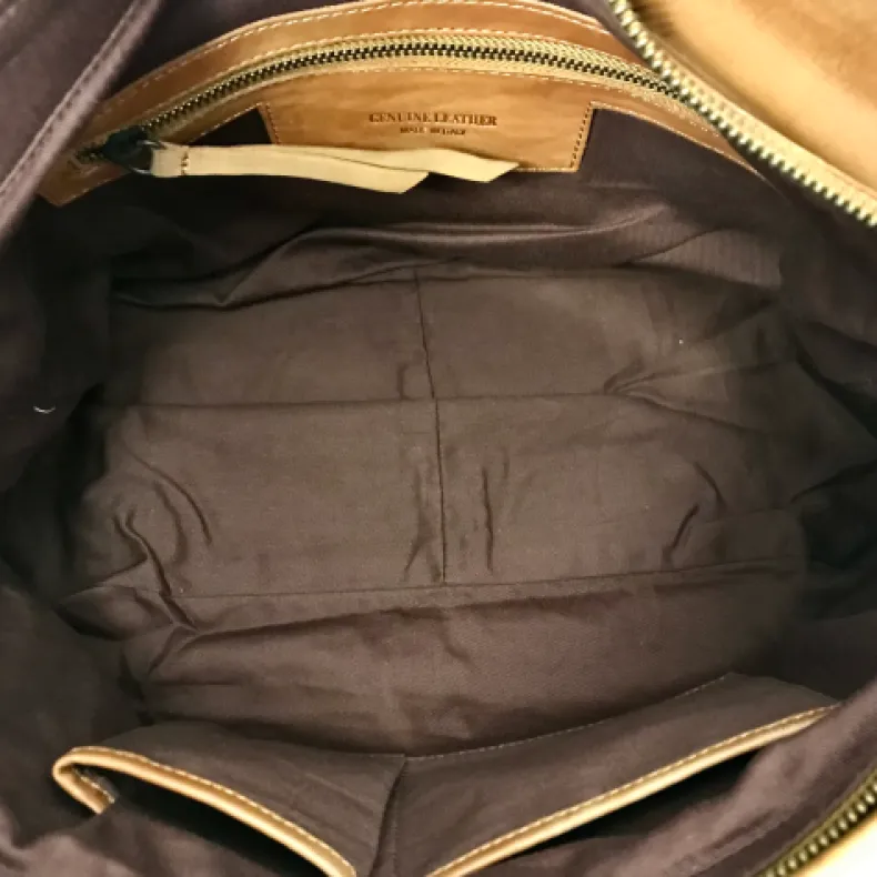 Large Handcrafted Bag With Woven Flap