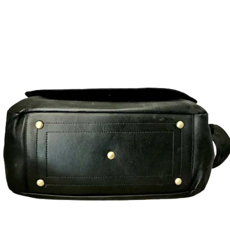 Large Handcrafted Bag With Woven Flap