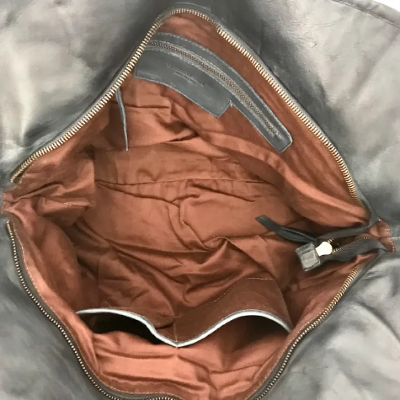 Large Handcrafted Bag In Woven Leather