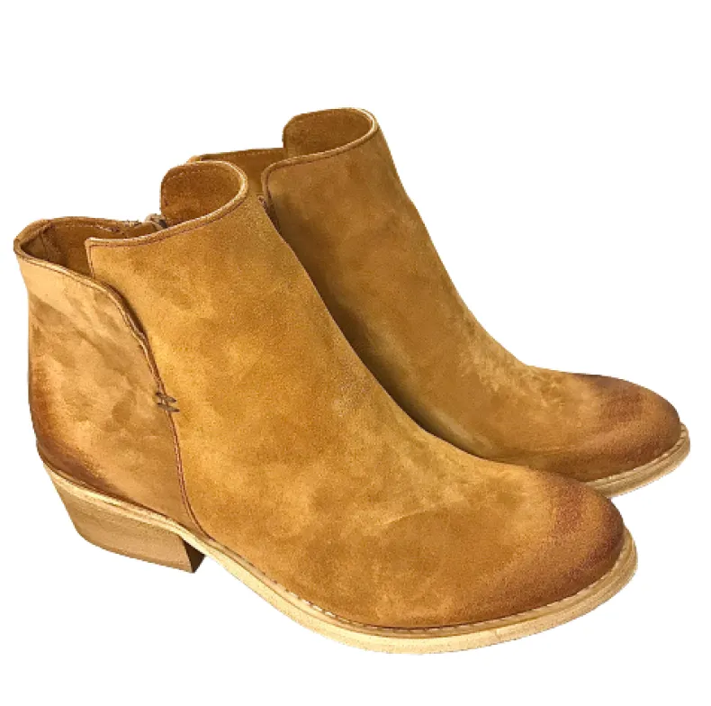 Leather Suede Ankle Boot With Zip