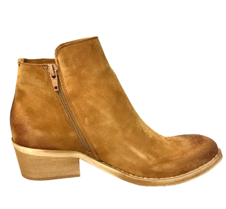 Leather Suede Ankle Boot With Zip