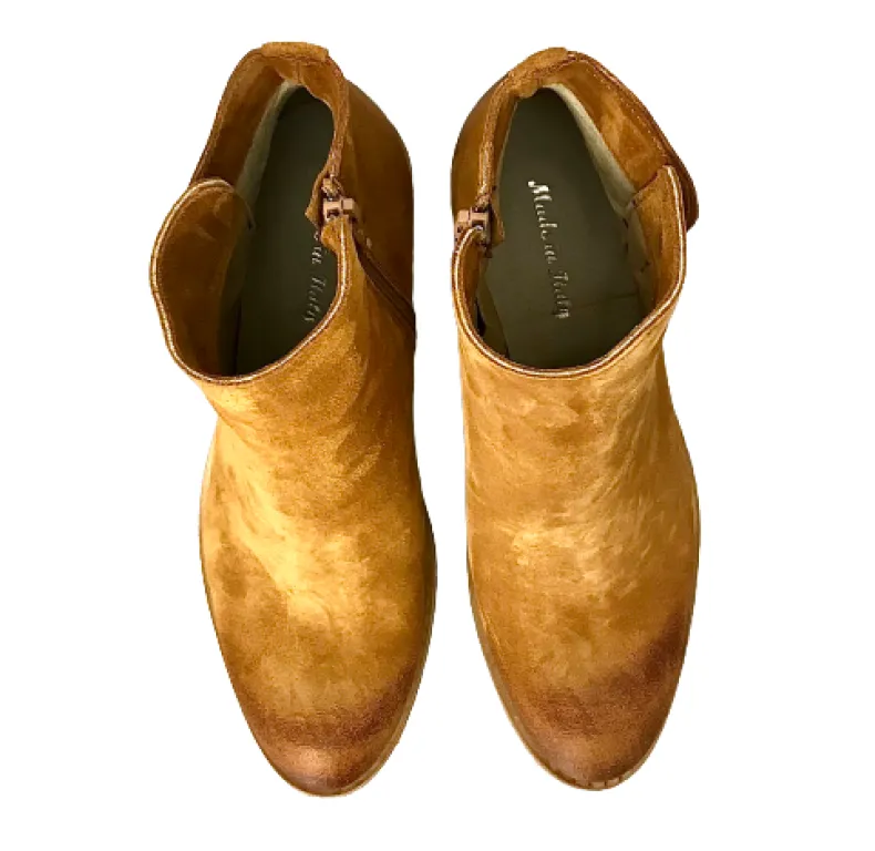 Leather Suede Ankle Boot With Zip