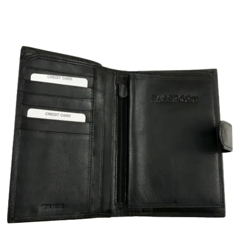 Leather Wallet With Passport Holder