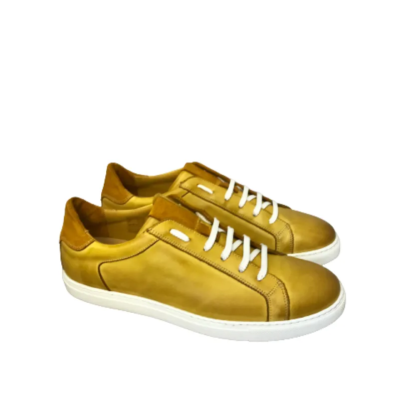 Low Sneakers In Yellow Leather