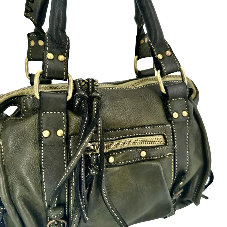 Luisa Small – Handbag With Studs And Leather Laces