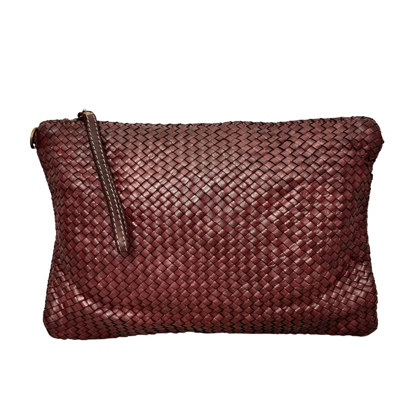 Maya Big – Woven Leather Clutch Bag