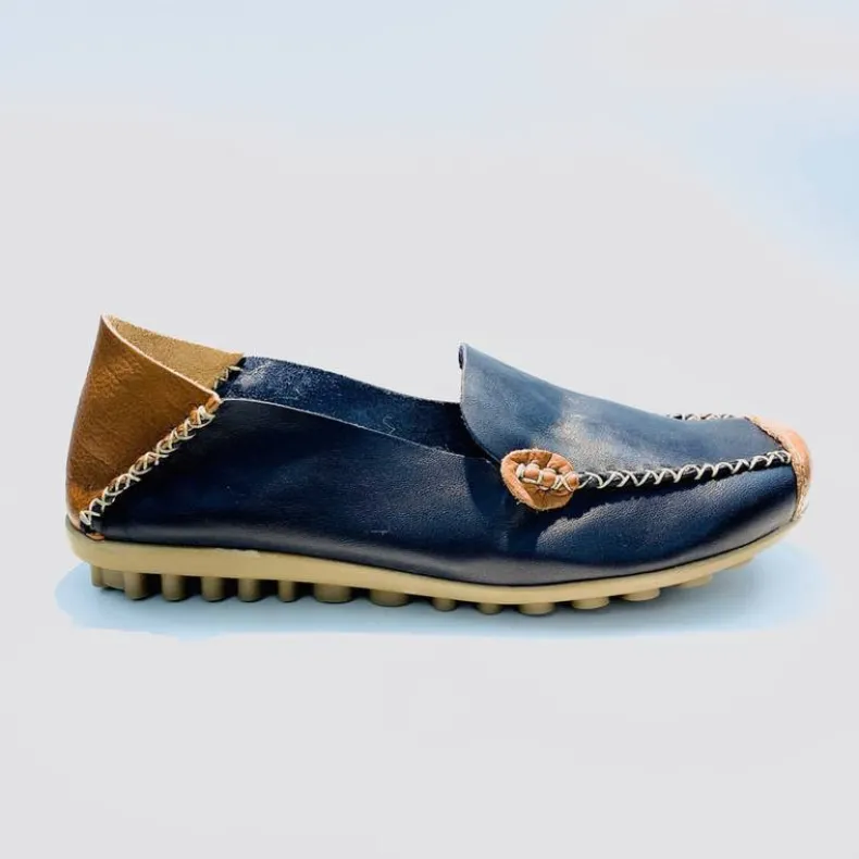 Moccasin In Blue Leather