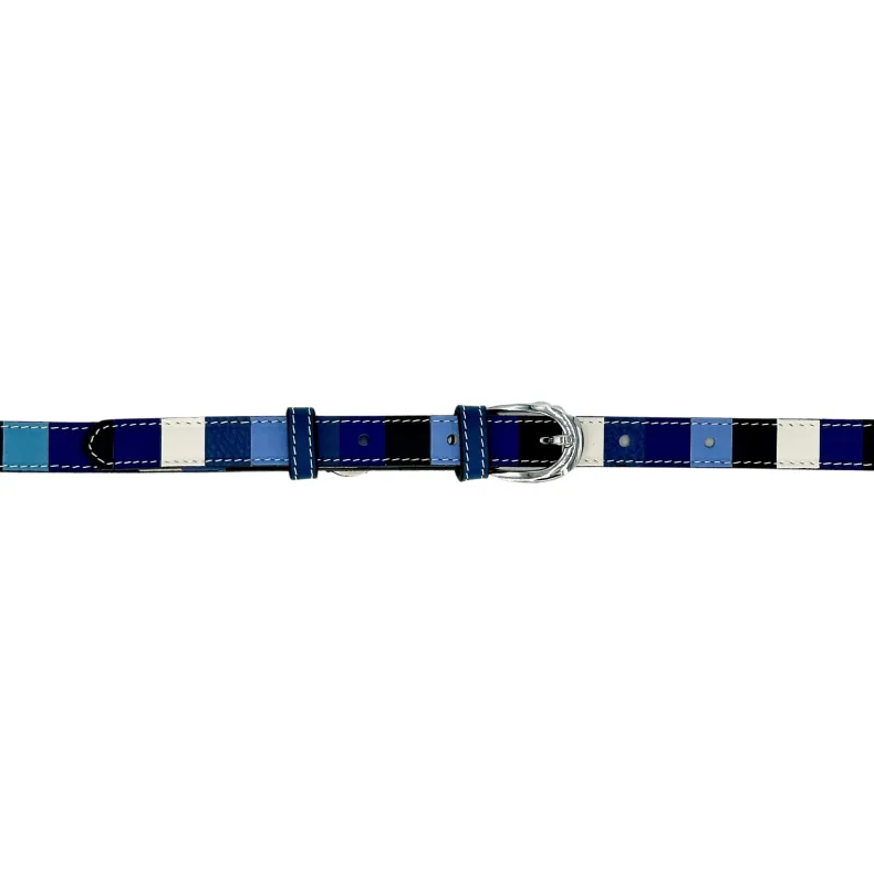 Multi Blue – Women's Leather Belt 2 Cm